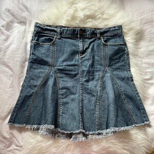 Y2K Blue Jean Midi Skirt